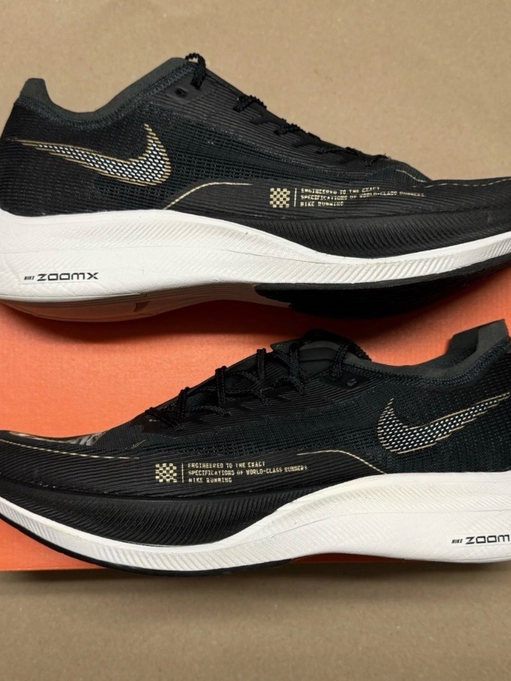Size 15 - Nike ZoomX Vaporfly NEXT% 2 Black Metallic Gold Coin Rare NEW!